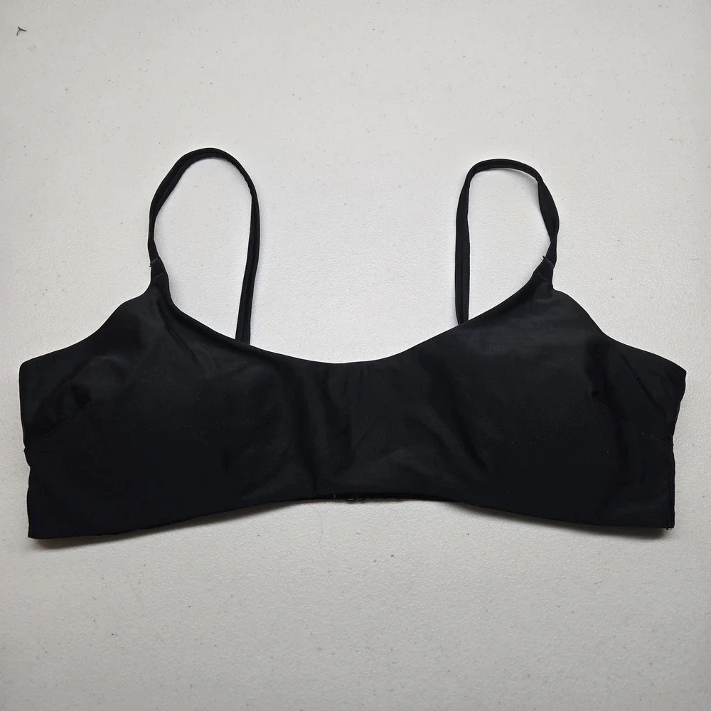 Aerie Women Bra XL‎ Black Scoop Adjustable Strap Bralette Wireless
